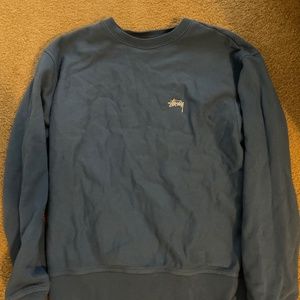 Blue stussy crew neck sweatshirt